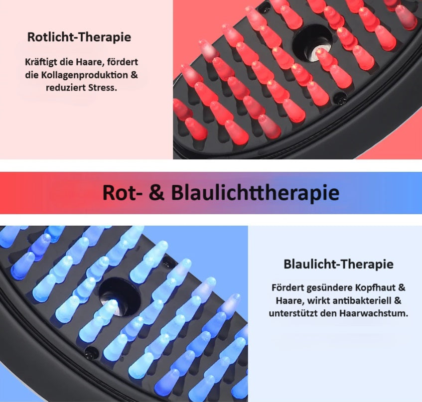 YourScalpBrush - Massagebürste mit Rot-und Blaulichttherapie und Öl-Diffusor